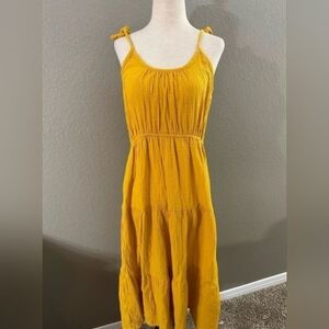 Lucky Brand Yellow Sleeveless Maxi/Midi Dress - 100% Cotton